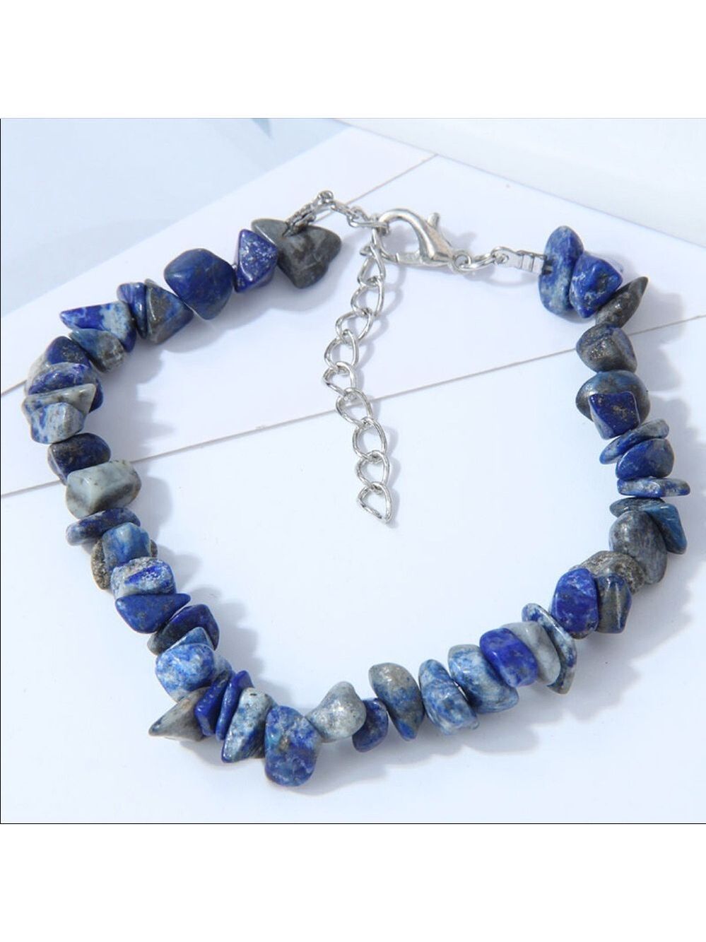 Precious Stone sky blues handmade beaded bracelet NWT